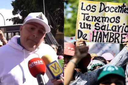 El video de colectivo chavista que llegó a plena protesta de trabajadores exigiendo los permisos