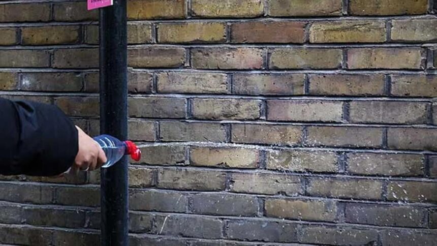 Prueban pintura que repele y salpica de vuelta la orina para proteger las calles de Londres