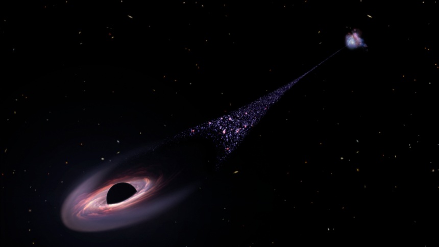 La Nasa detecta un agujero negro supermasivo que viaja a gran velocidad por el espacio +VIDEO