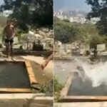 Niños se viralizan tras grabarse usando tumba del Cementerio General del Sur como una piscina